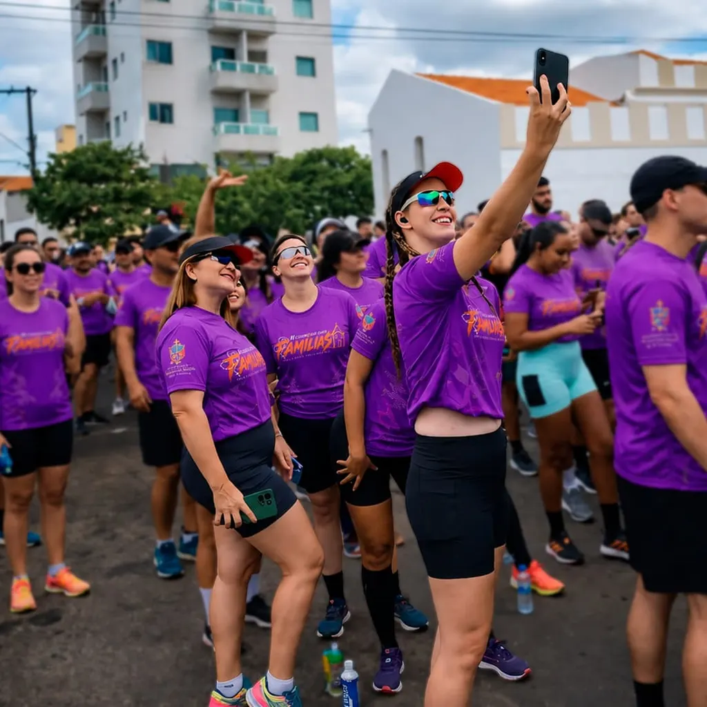 Famílias participando da II Corrida das Famílias em Serra Talhada