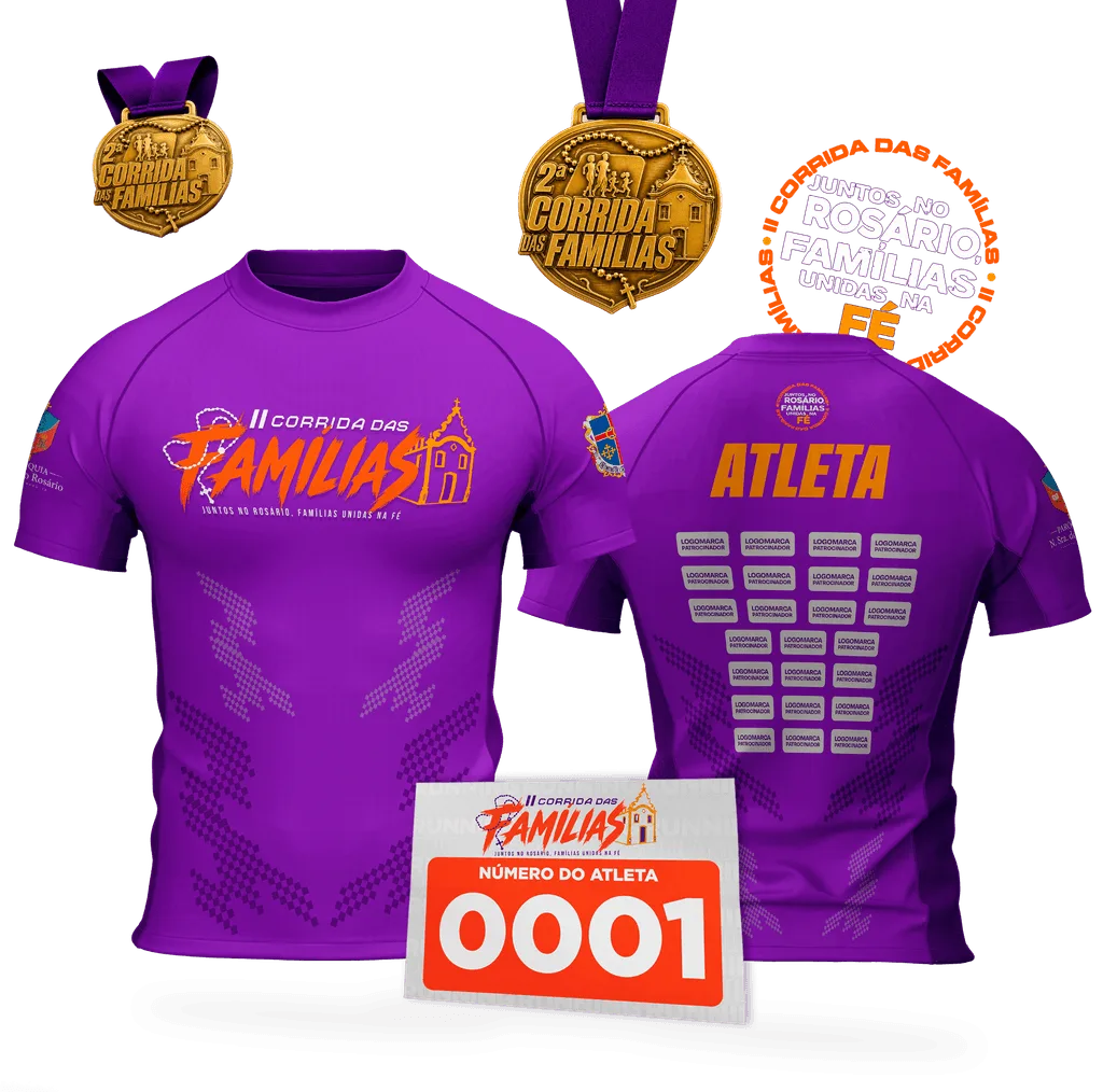 Kit exclusivo do atleta da II Corrida das Famílias